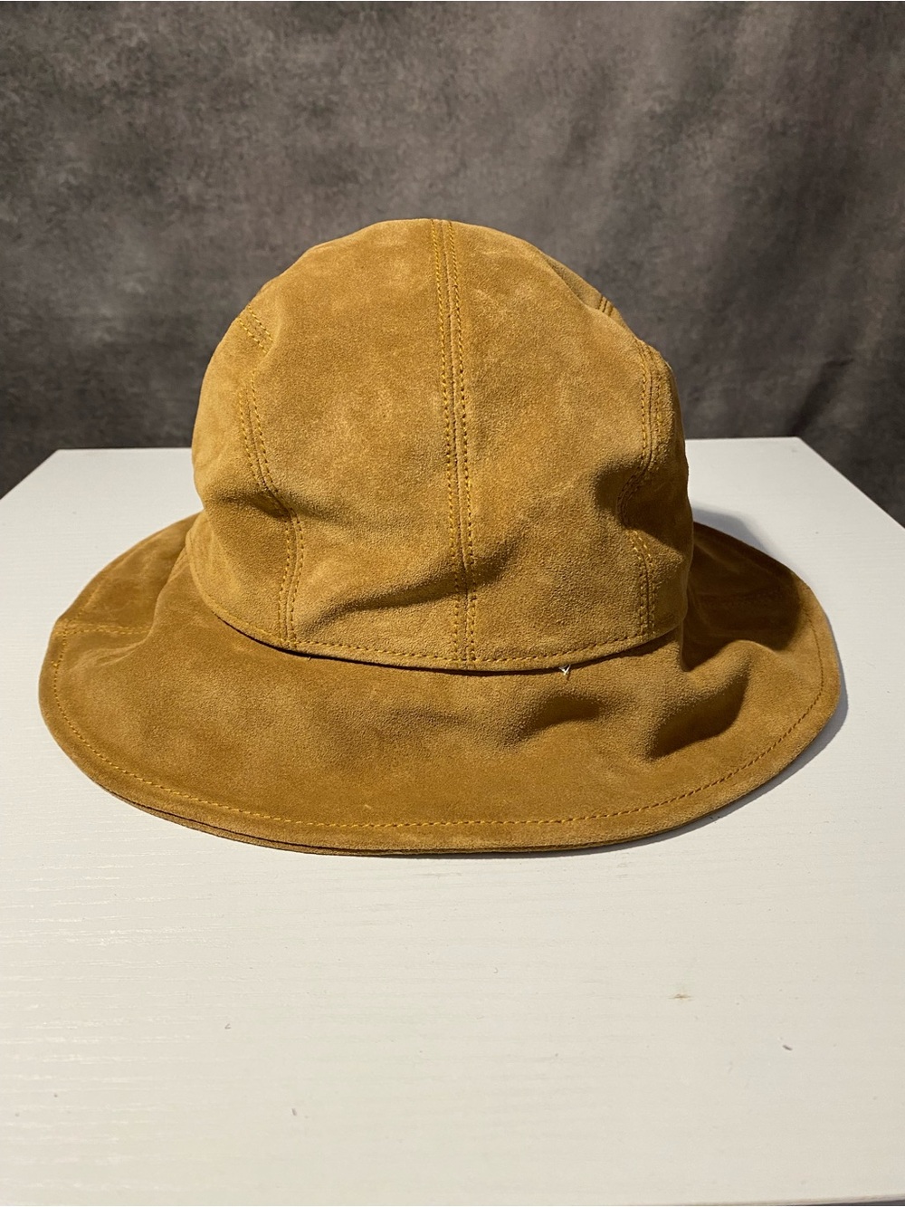 NWT rag & bone Nando Bucket Hat Golden Brown Suede Leather One Size MSRP $195
